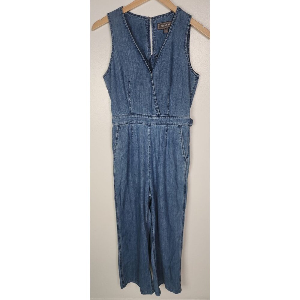 J. Crew Point Sur Women's Sz. 0 Wide-Leg Tailored Indigo Jumpsuit